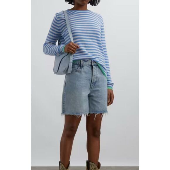 Jumper 1234 Cashmere Crew Neck Apple stripe, $235 Sz 8 C234 - Picture 2 of 8